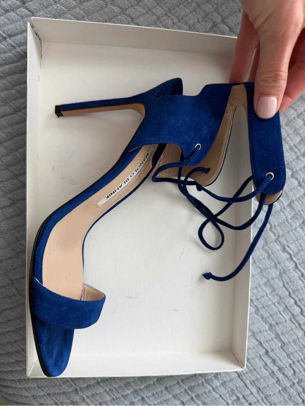 Manolo Blahnik Laramod Cobalt Blue Sz. 39.5 Originally $815